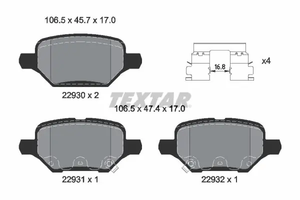 Klocki hamulcowe Textar 2293001 | Sprawdzony produkt