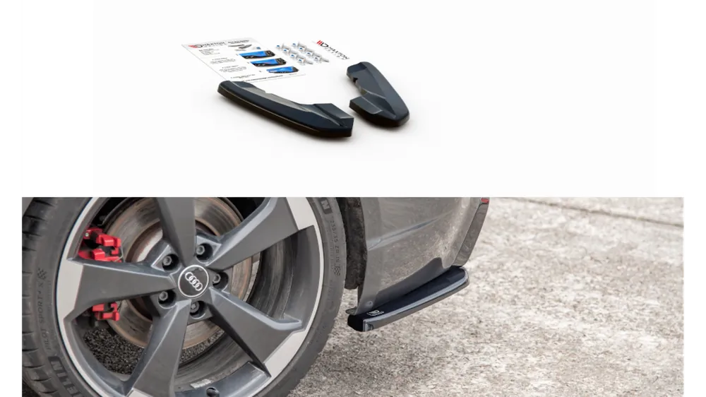 Bardzo popularny produkt - Splitter Audi RS3 8V Sportback Tył Boczne v.2 Gloss Black