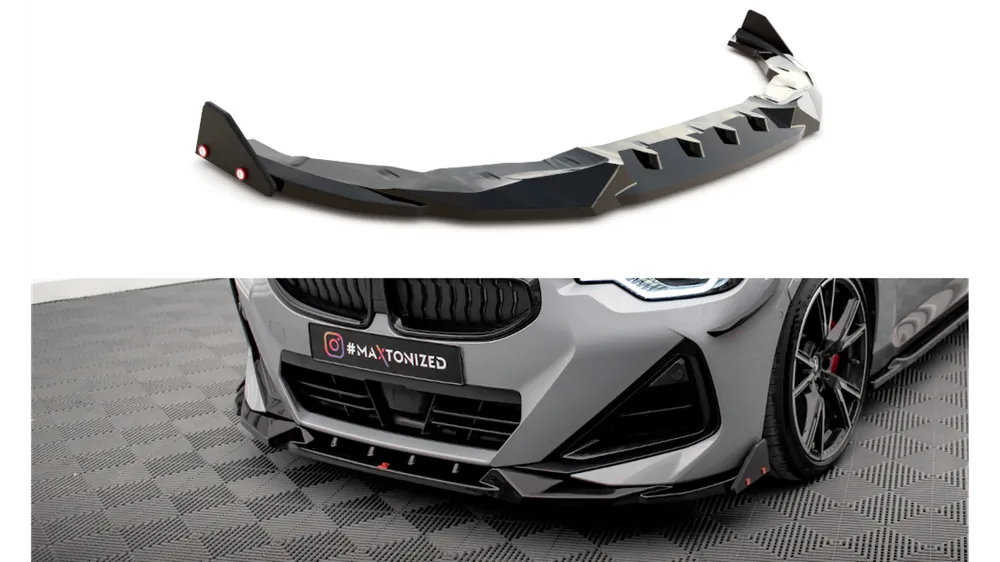 Bardzo popularny produkt - Splitter BMW 2 G42 M-Pack przód v.2 + flaps Gloss Black