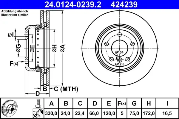 !! ZASTAPIONY !! TARCZA HAM. (1) BMW 5 F10 10- PRZÓD NOWY 24.0124-0277.2 - Na stanie